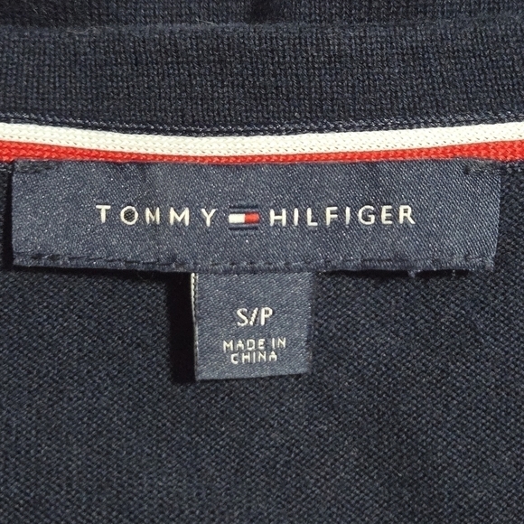 Tommy Hilfiger Petite Womens Navy Classic V Neck Knit Light Sweater Size Small - Picture 5 of 9